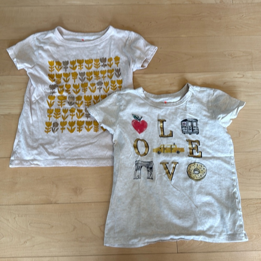 Pair of Crewcuts graphic tees - size 6-7